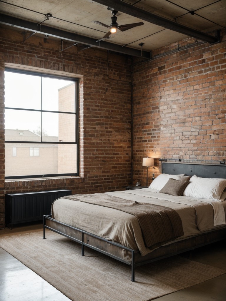 industrial-chic-bedroom-ideas-exposed-brick-metal-accents-vintage-furniture-rugged-yet-stylish-look
