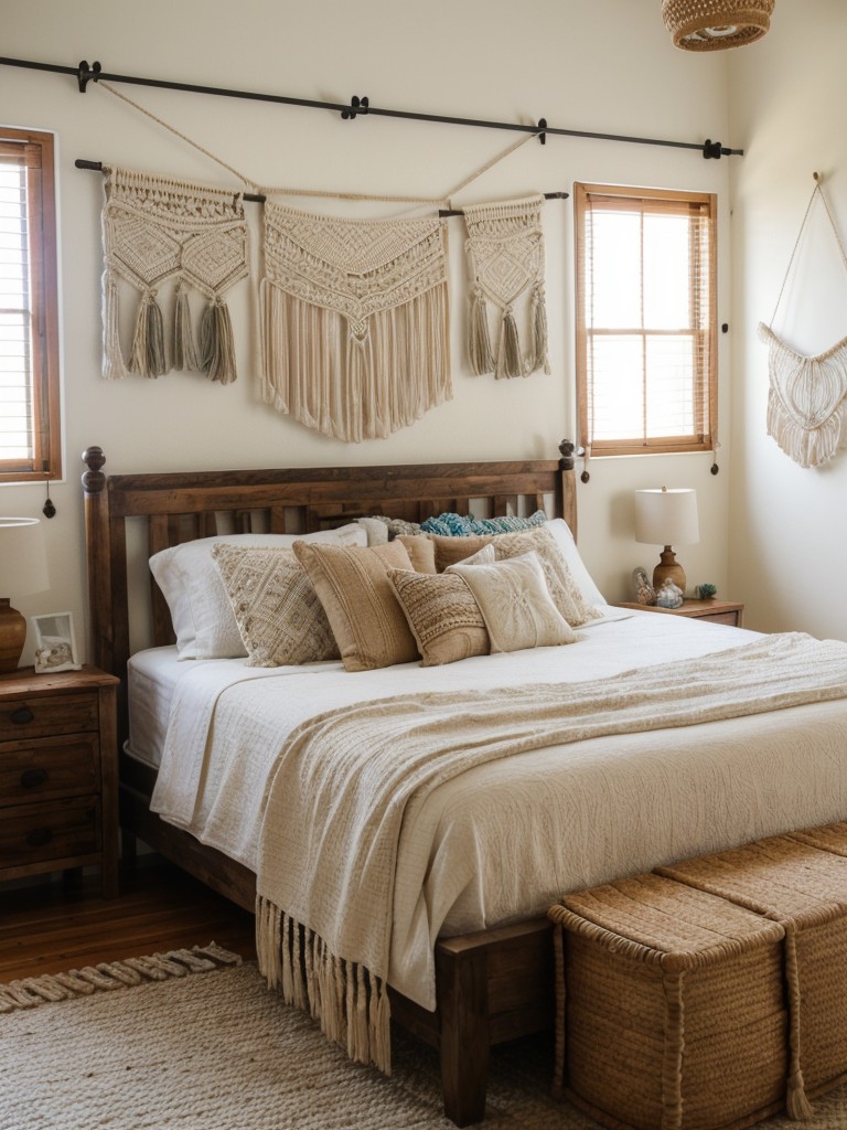 boho-chic-bedroom-decor-mix-patterns-macrame-wall-hangings-global-inspired-accents