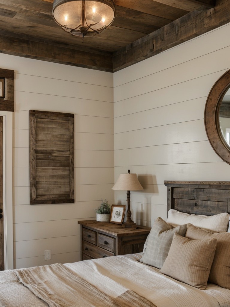 farmhouse-bedroom-ideas-featuring-rustic-wooden-furniture-neutral-color-scheme-shiplap-walls-incorporating-vintage-inspired-accents-cozy-bedding-cozy-