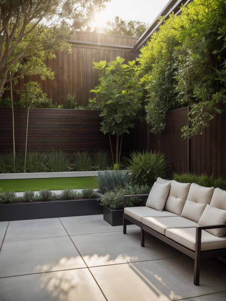 complete-comfortable-seating-soft-lighting-added-privacy-tall-plants-fence