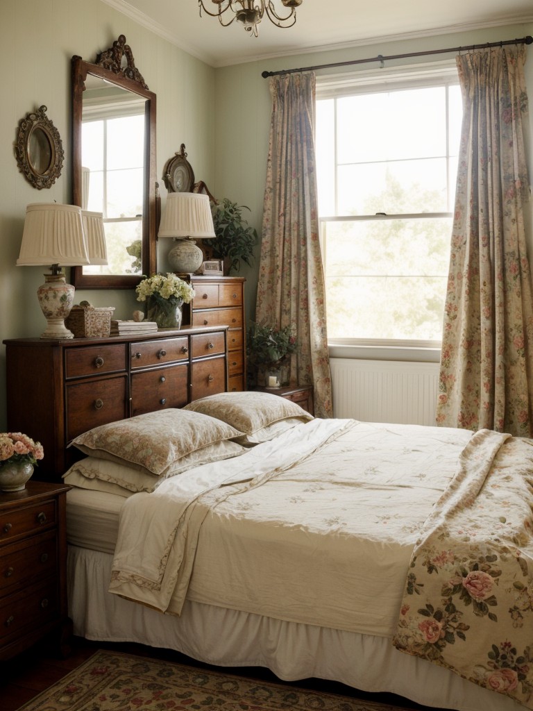 vintage-inspired-bedroom-ideas-antique-furniture-floral-patterns-vintage-accessories-charming-nostalgic-ambiance