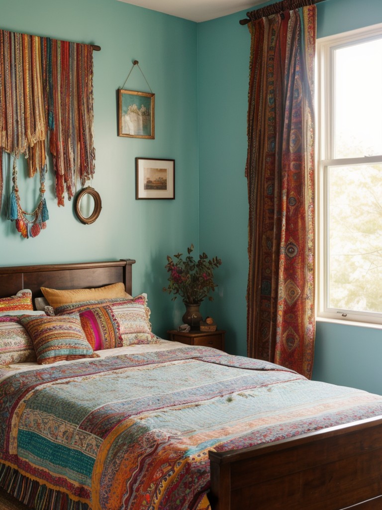 bohemian-bedroom-ideas-vibrant-colors-eclectic-patterns-layered-textiles-relaxed-cozy-atmosphere