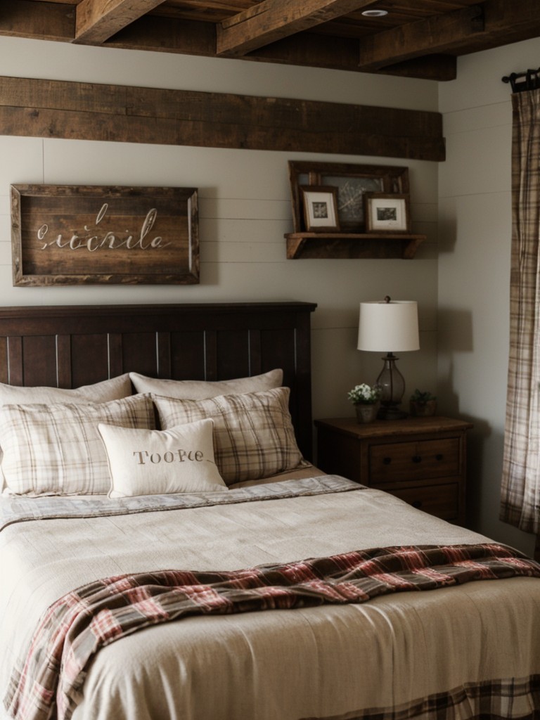 farmhouse-bedroom-ideas-rustic-charm-vintage-inspired-decor-cozy-plaid-textiles