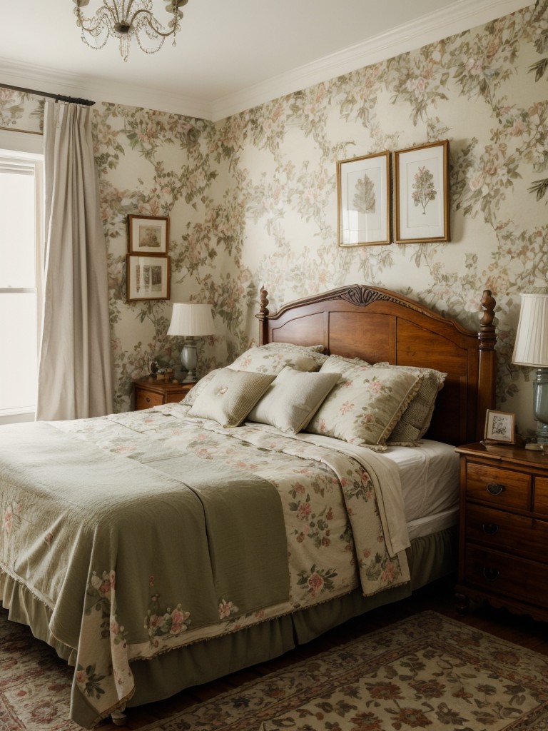 vintage-bedroom-ideas-antique-furniture-floral-wallpaper-vintage-inspired-accessories