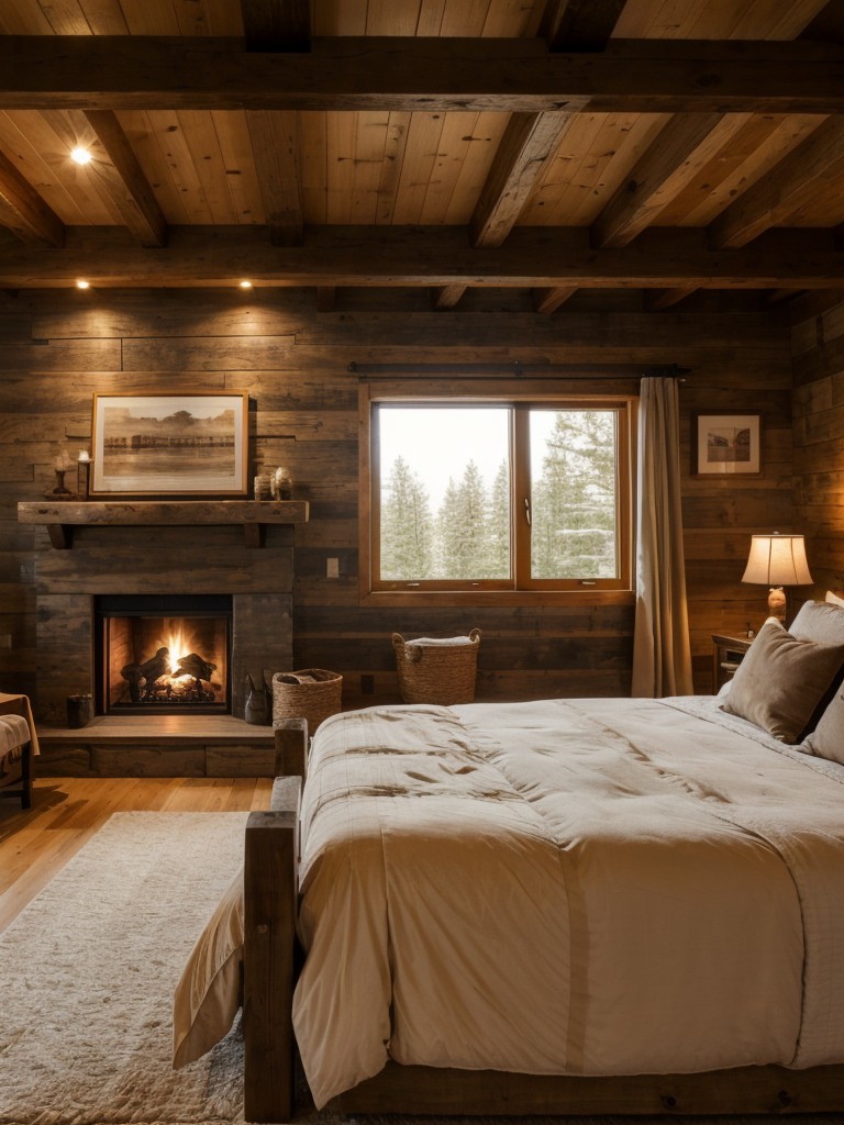 cozy-rustic-bedroom-design-ideas-exposed-wooden-beams-warm-lighting-fireplace-focal-point