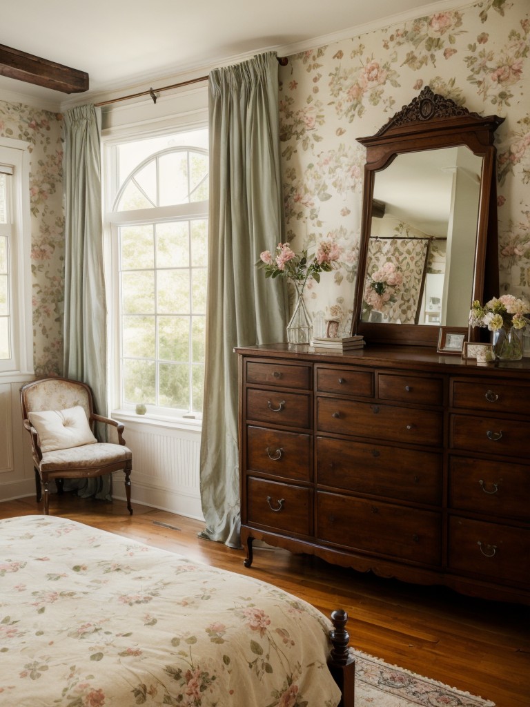 vintage-inspired-bedroom-ideas-antique-furniture-soft-floral-patterns-hint-nostalgia-romantic-timeless-look