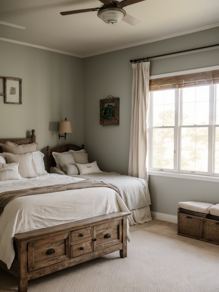 farmhouse-bedroom-ideas-vintage-inspired-furniture-soft-color-scheme-rustic-accents-charming-cozy-country-look