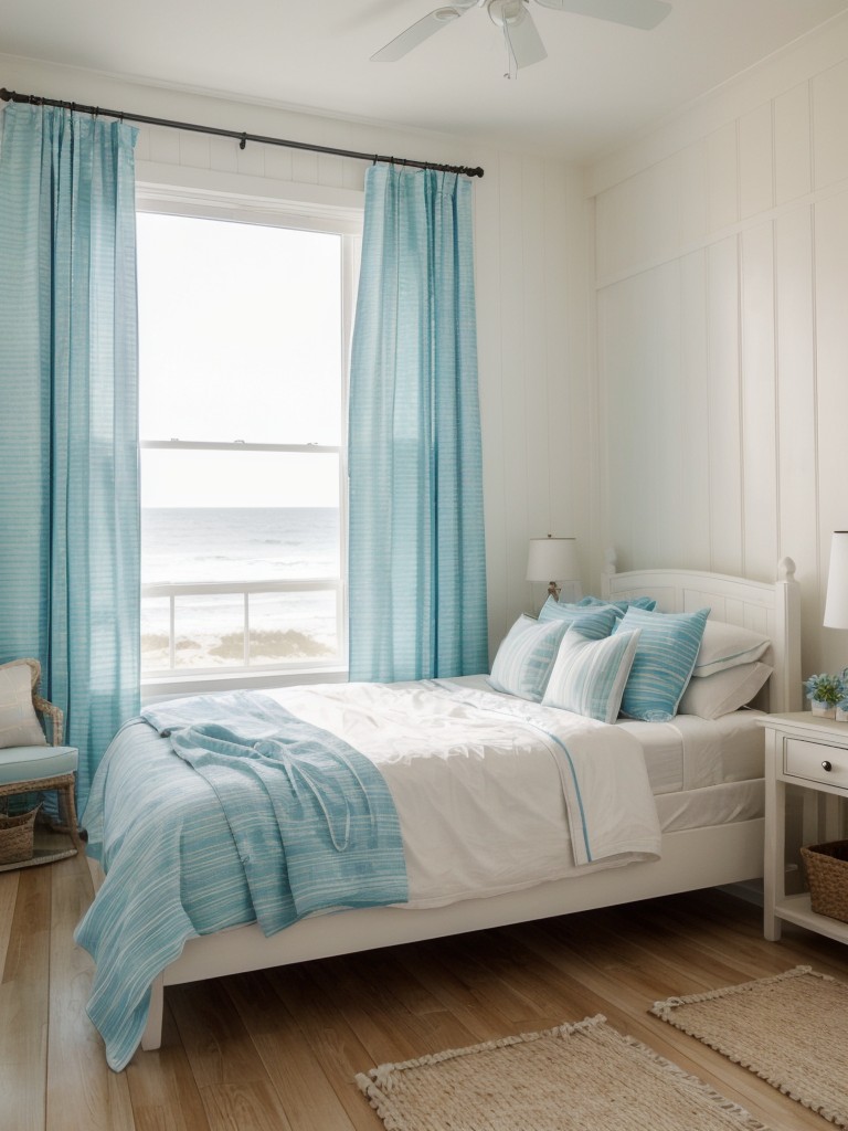 beachy-bedroom-ideas-coastal-theme-breezy-vibes-using-seashell-decor-nautical-stripes-light-airy-curtains