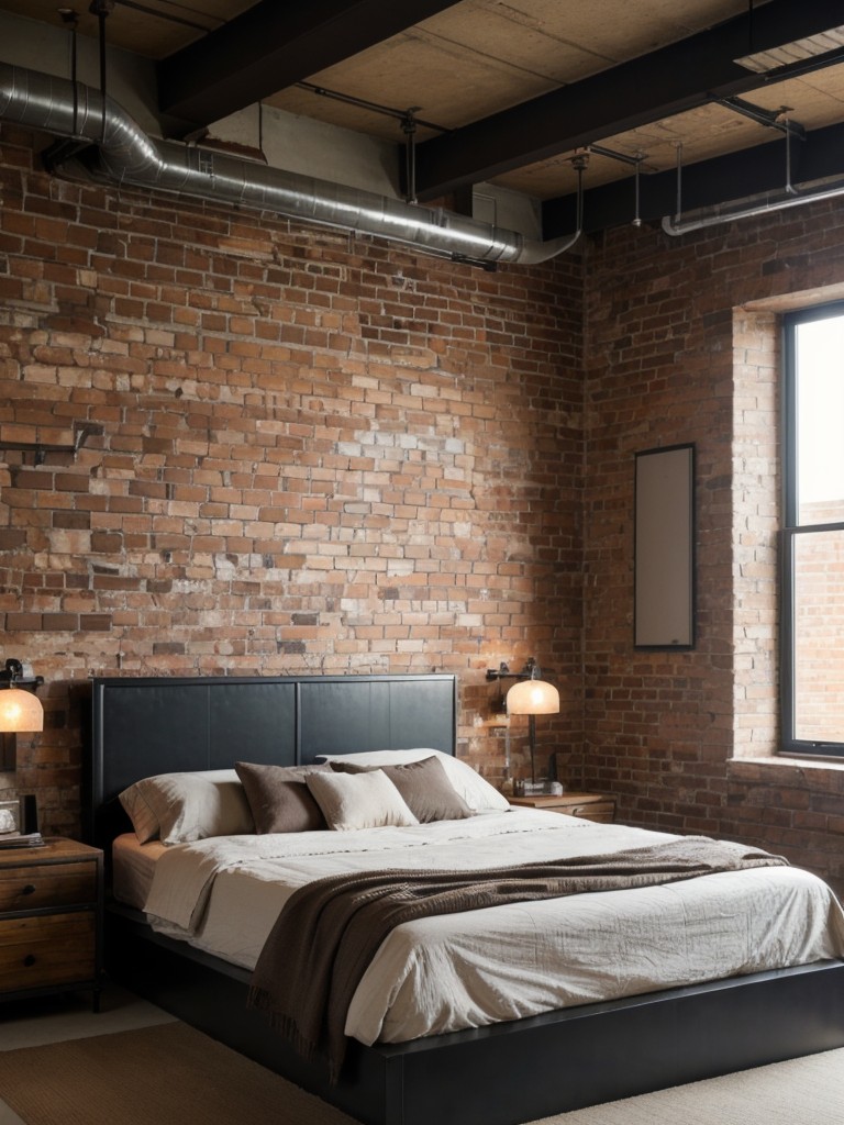 industrial-bedroom-ideas-exposed-brick-walls-metal-accents-blend-modern-vintage-furniture-pieces-creating-chic-urban-look