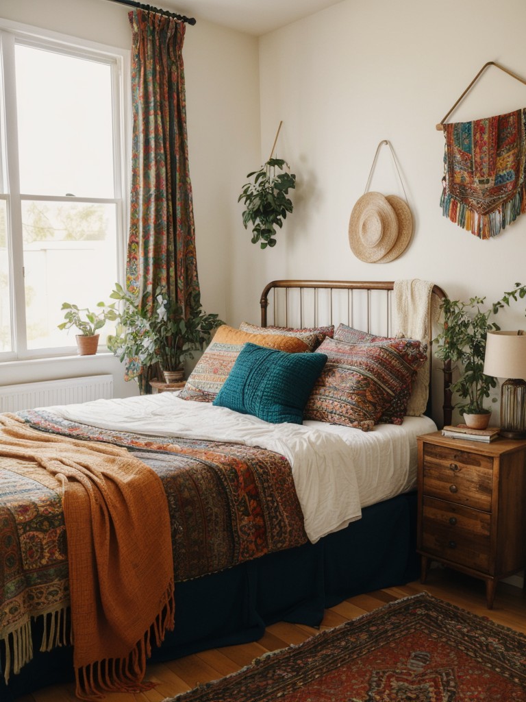 bohemian-style-bedroom-ideas-vibrant-patterns-eclectic-furniture-cozy-textiles-free-spirited-cozy-vibe