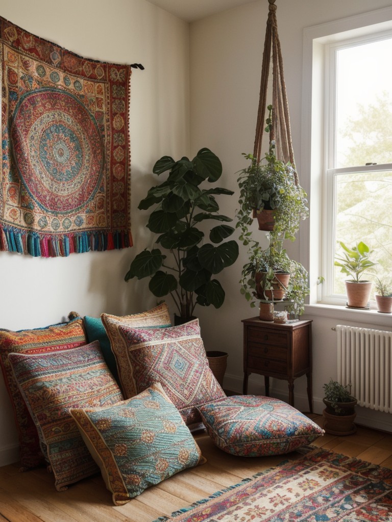 bohemian-bedroom-ideas-eclectic-patterns-vibrant-colors-abundance-textiles-think-about-incorporating-floor-cushions-tapestries-hanging-plants-to-creat