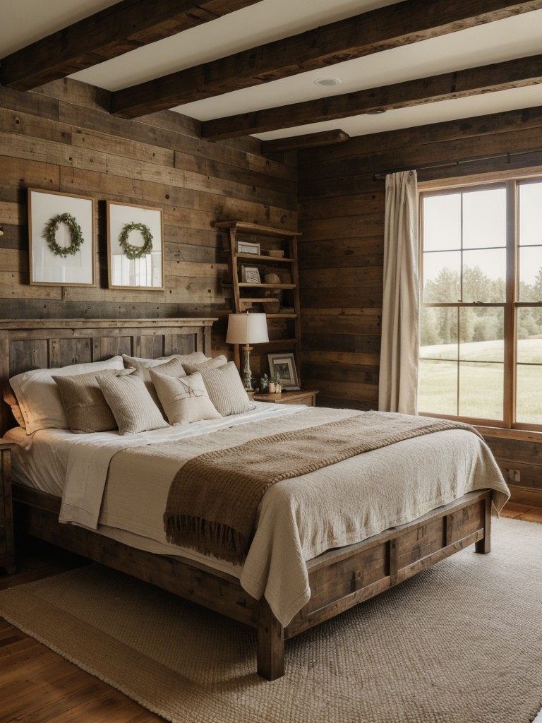 cozy-farmhouse-bedroom-ideas-rustic-elements-natural-textures-such-exposed-wood-beams-vintage-furniture-pieces-add-soft-layered-bedding-warm-lighting-