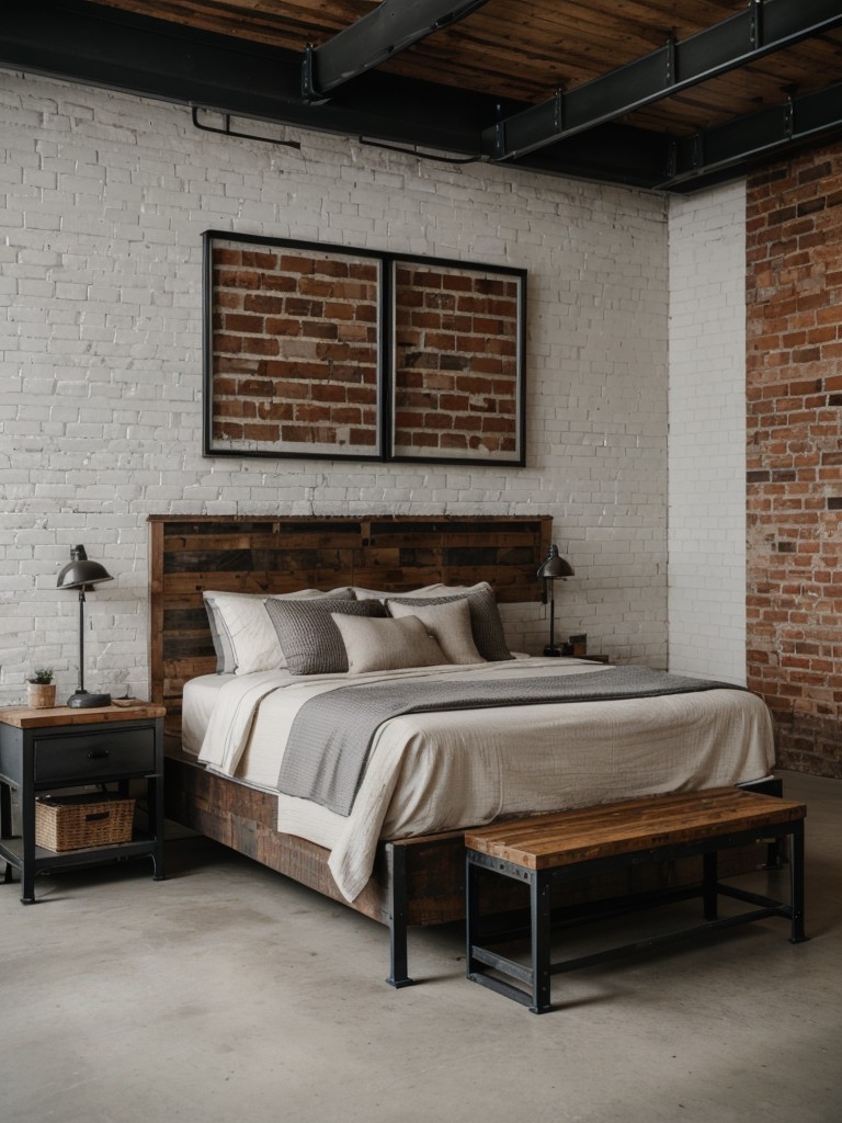 industrial-style-bedrooms-exposed-brick-walls-metal-accents-reclaimed-wood-furniture
