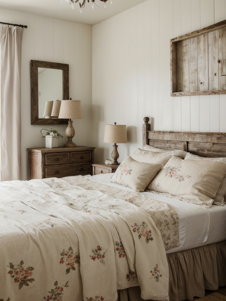 farmhouse-bedroom-ideas-rustic-charm-vintage-accents-cozy-ambiance-incorporating-whitewashed-wood-floral-prints-antique-furniture