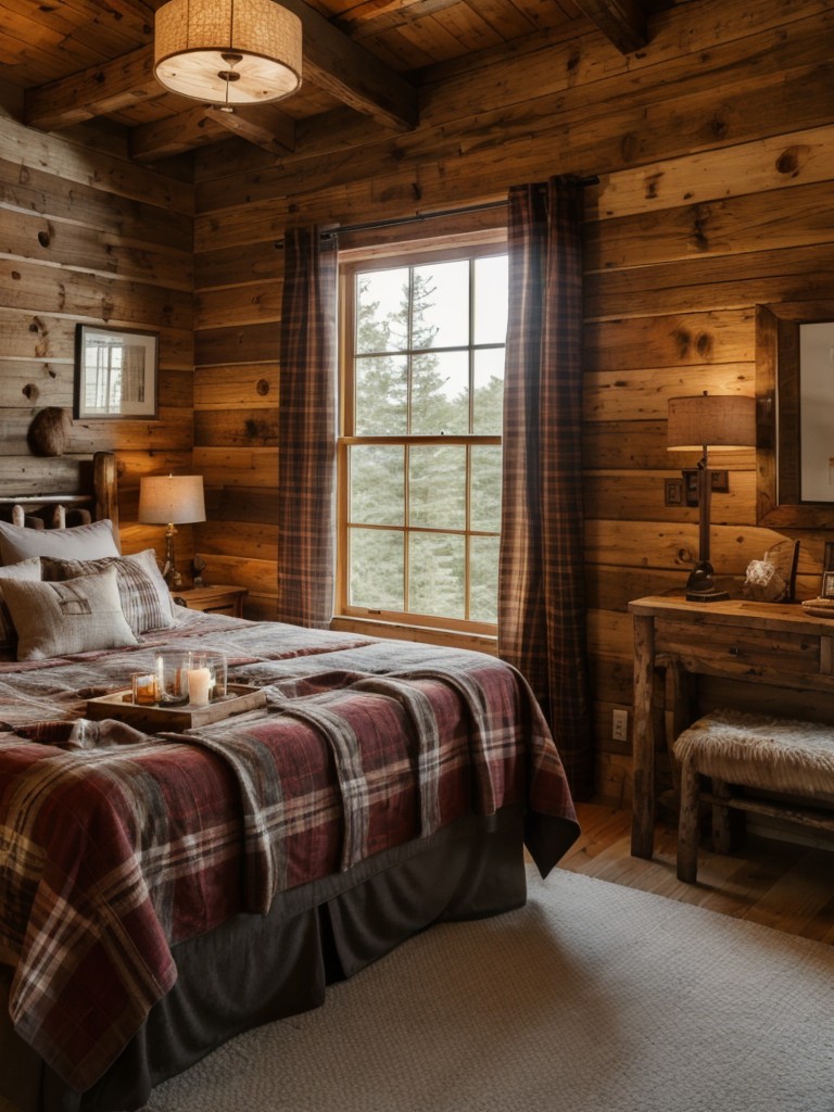 rustic-cabin-bedroom-ideas-woodsy-decor-cozy-plaid-textiles-warm-inviting-atmosphere