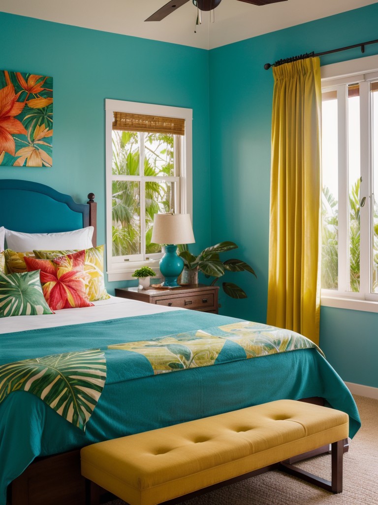 tropical-bedroom-ideas-bold-prints-vibrant-colors-relaxed-vacation-like-ambiance