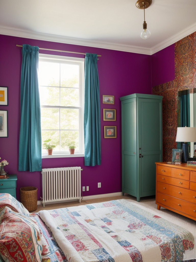 eclectic-bedroom-ideas-mix-different-styles-bold-colors-unexpected-decor-elements