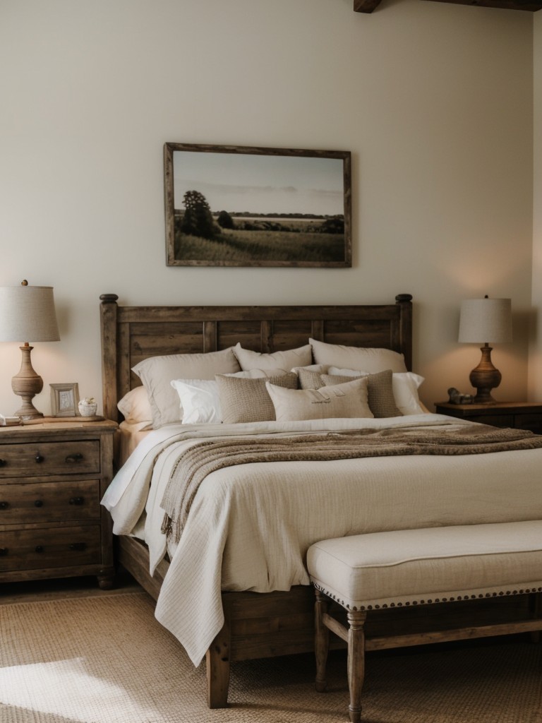 farmhouse-bedroom-ideas-neutral-tones-rustic-furniture-vintage-inspired-decor