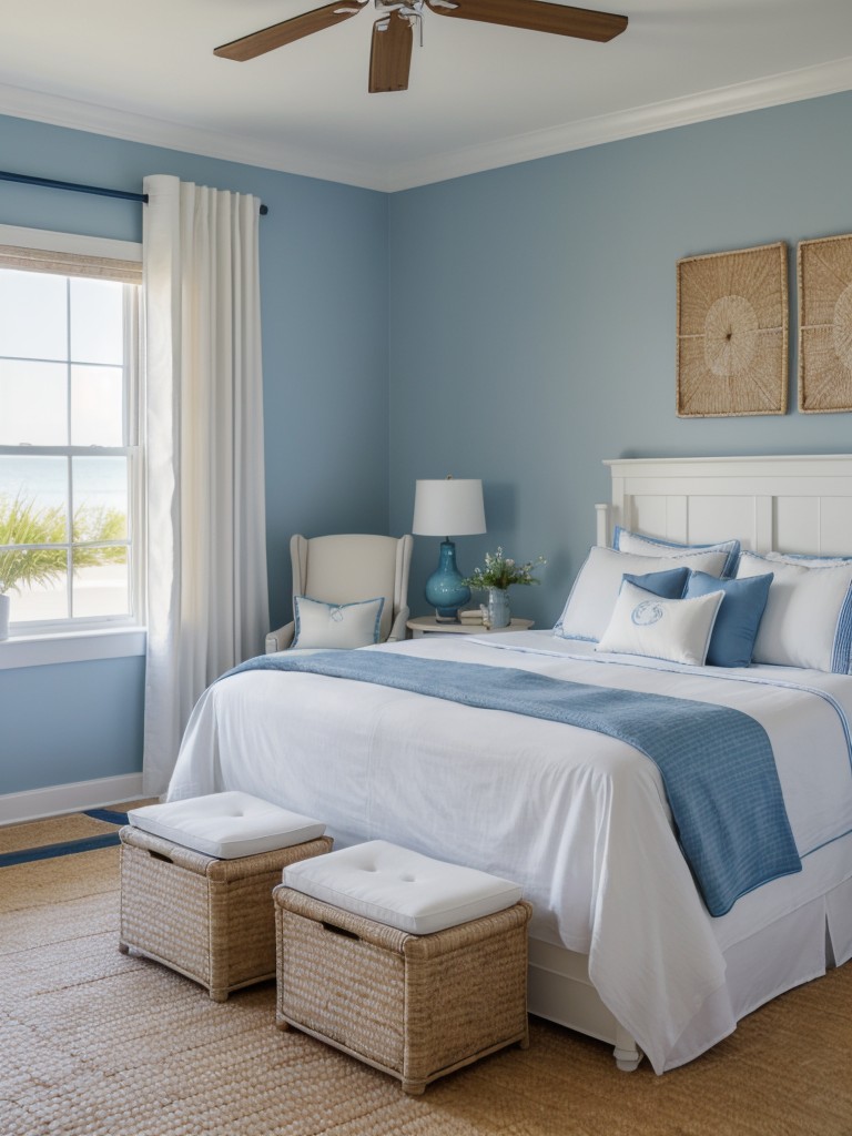 coastal-bedroom-ideas-light-breezy-feel-integrating-shades-blue-white-nautical-accents-natural-materials-like-rattan-seagrass