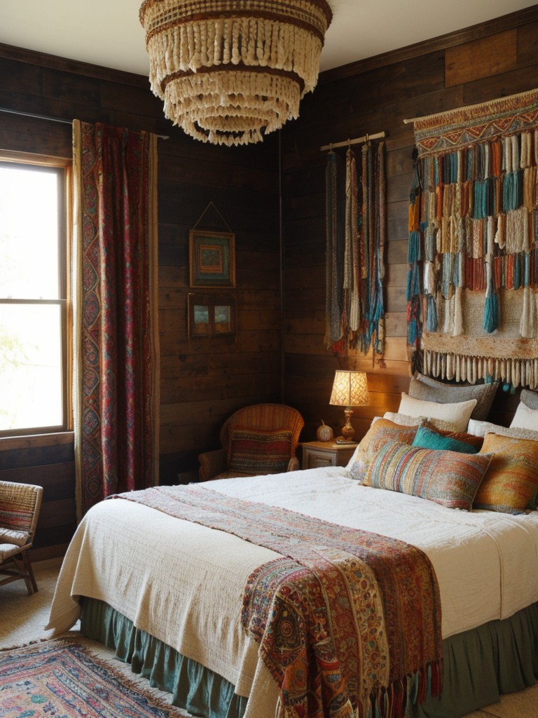 boho-chic-bedroom-ideas-mix-bohemian-modern-styles-colorful-textiles-layered-textures