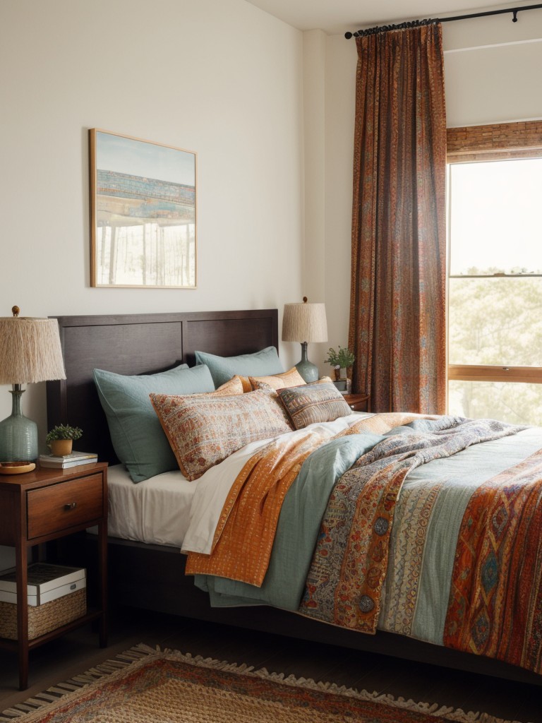 mix-match-patterns-colors-textures-to-create-visually-interesting-bohemian-inspired-bedroom