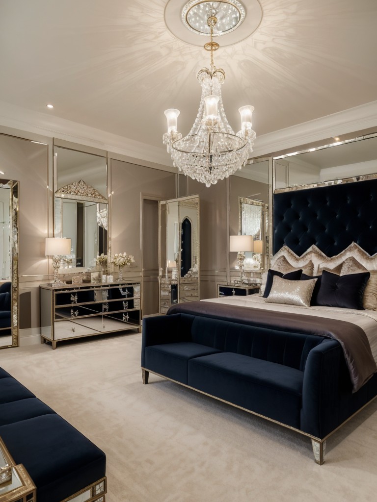 glamorous-hollywood-inspired-bedroom-decor-mirrored-furniture-velvet-upholstery-crystal-chandeliers-touch-elegance-glamour