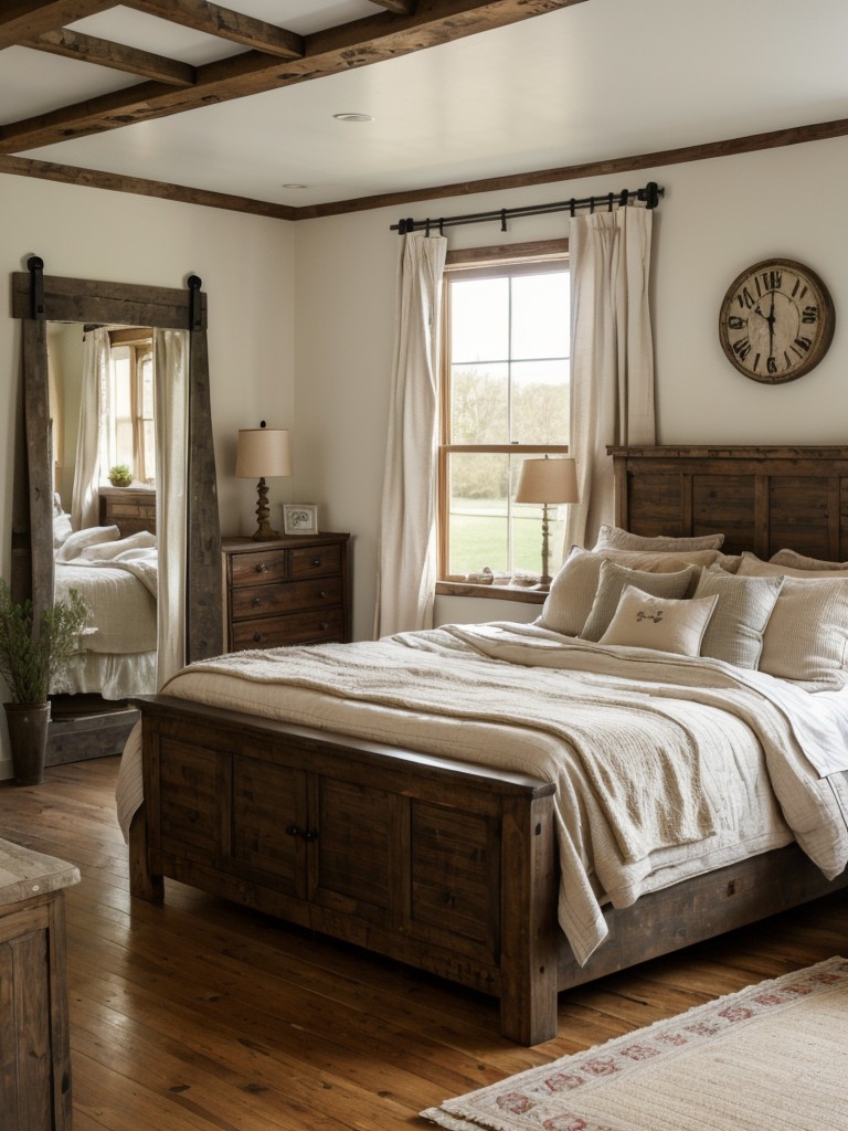farmhouse-bedroom-ideas-vintage-charm-cozy-farmhouse-elements-creating-rustic-nostalgic-atmosphere-using-barn-doors-antique-accents