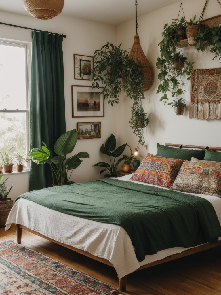 bohemian-bedroom-ideas-vibrant-patterns-lush-plants-mix-textures-to-bring-laid-back-eclectic-vibe-to-room