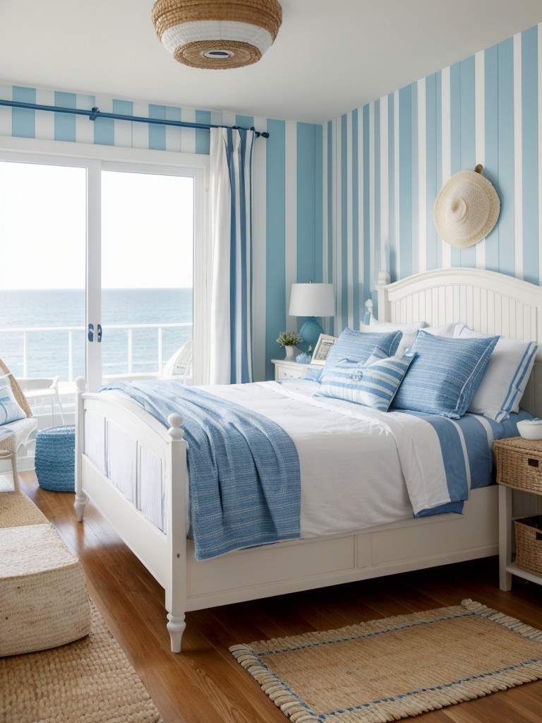 nautical-bedroom-ideas-coastal-beachy-decor-featuring-blue-white-color-scheme-striped-patterns-seashell-accents-using-wicker-furniture-nautical-artwor