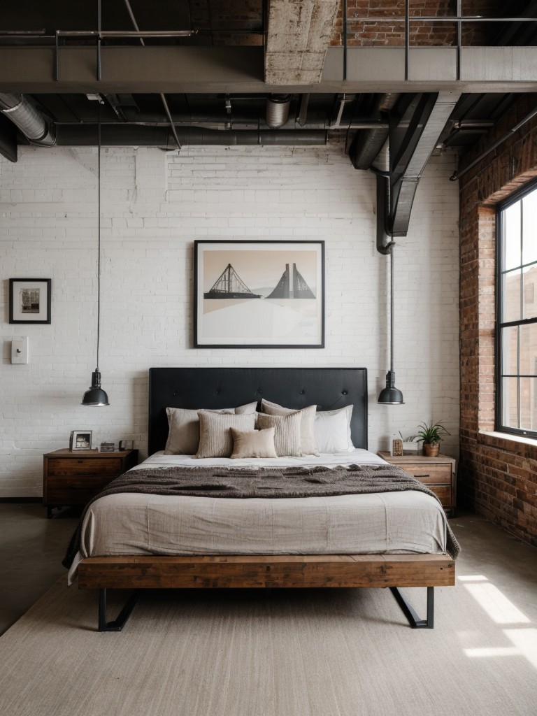 industrial-loft-style-bedroom-exposed-brick-walls-metal-accents-vintage-furniture-trendy-urban-look