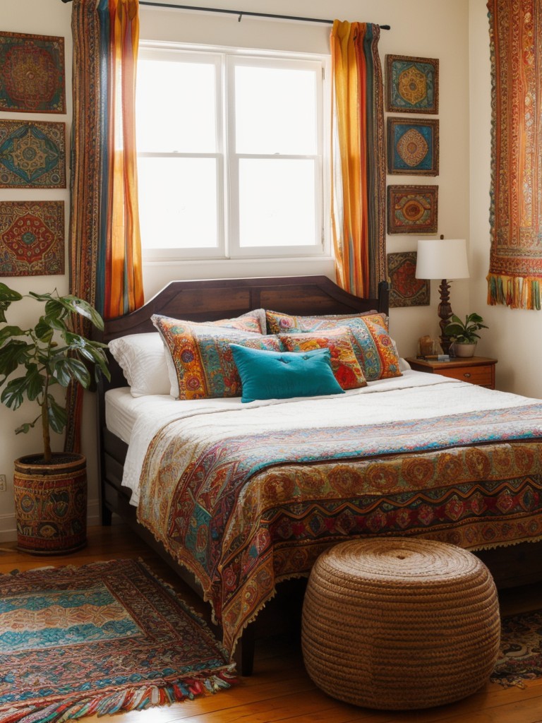 bohemian-bedroom-ideas-vibrant-colors-global-patterns-eclectic-decor