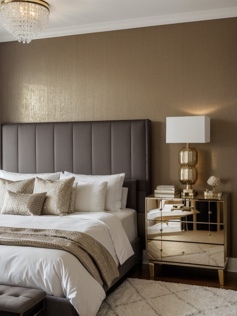 contemporary-bedroom-design-bold-statement-wallpaper-sleek-furniture-mix-metallic-accents-trendy-glamorous-look