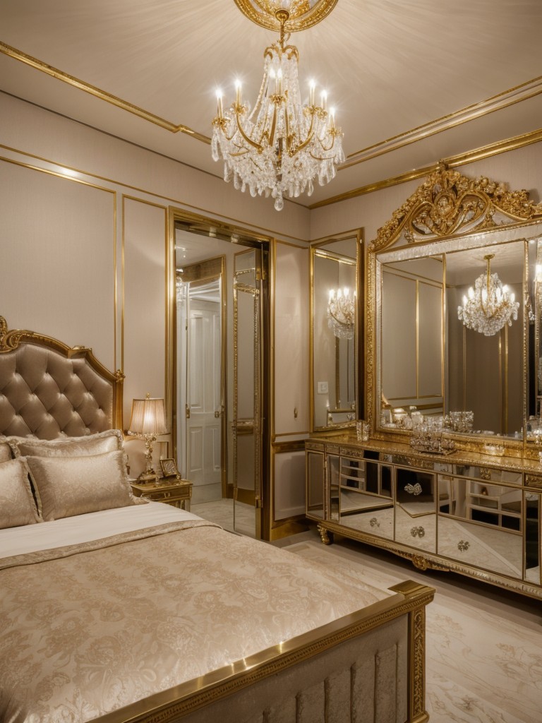 glamorous-bedroom-ideas-luxurious-fabrics-metallic-accents-ornate-details-like-chandelier-mirrored-furniture-to-create-glamorous-opulent-space