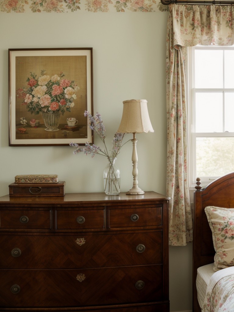 vintage-bedroom-ideas-antique-furniture-vintage-artwork-floral-accents-nostalgic-charming-space