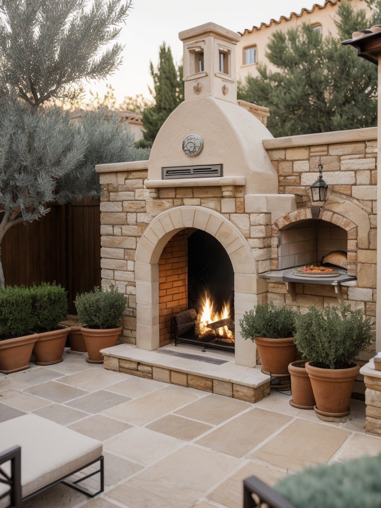 mediterranean-inspired-backyard-stone-patio-olive-trees-built-outdoor-pizza-oven