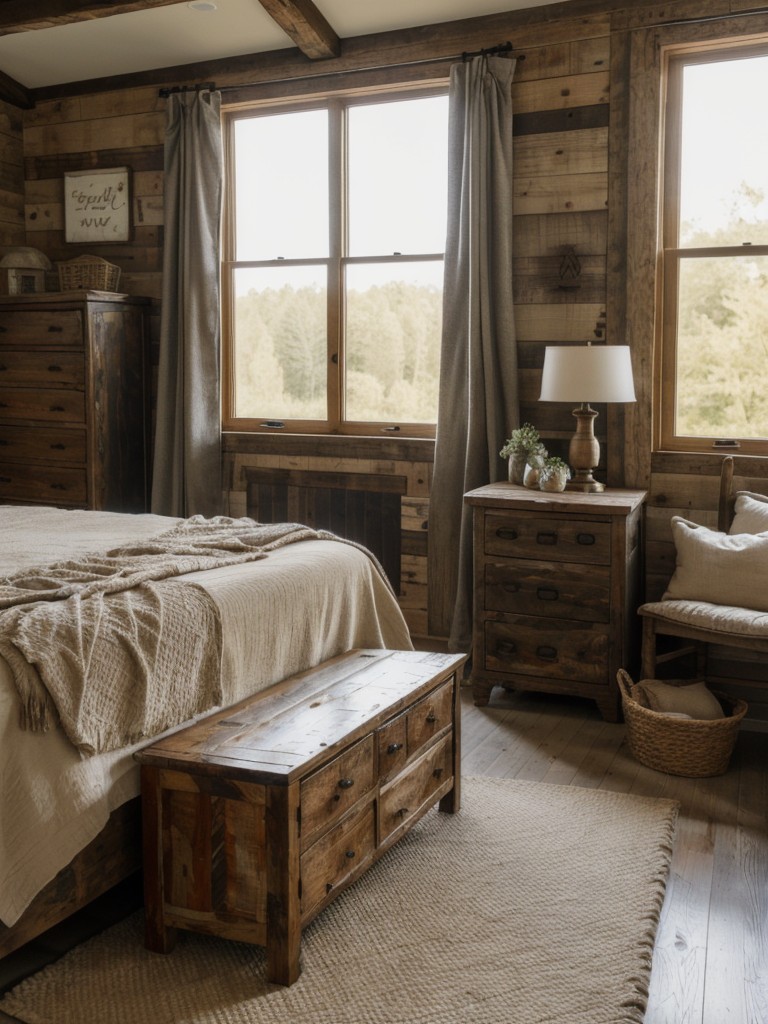 farmhouse-bedroom-ideas-distressed-wood-furniture-cozy-textiles-rustic-accents-charming-cozy-rustic-inspired-space