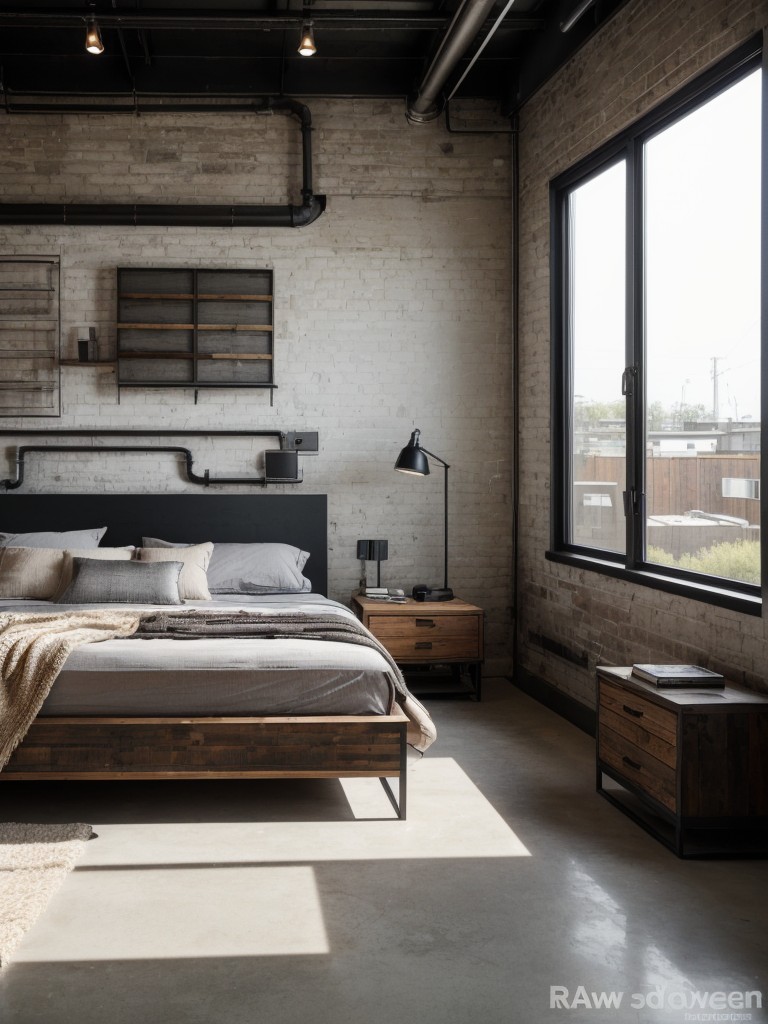 industrial-bedroom-ideas-raw-exposed-materials-edgy-decor-mix-metal-wood-elements-contemporary-urban-look