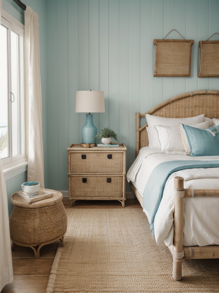 coastal-bedroom-ideas-beach-inspired-color-scheme-nautical-decor-accents-natural-textures-like-rattan-driftwood