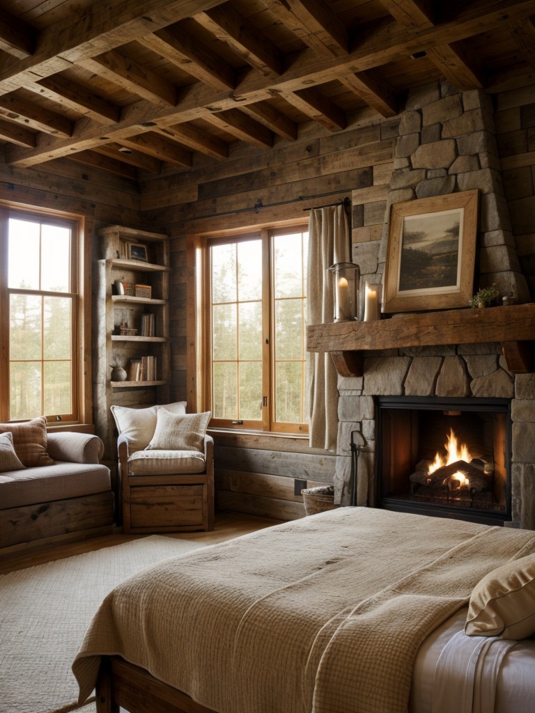 rustic-cottage-bedroom-ideas-featuring-cozy-textiles-wooden-beams-cozy-fireplace-warm-inviting-retreat