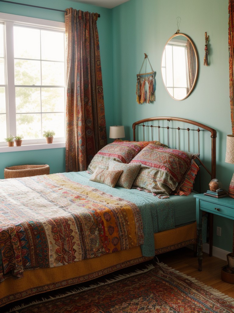 bohemian-bedroom-inspiration-vibrant-colors-textured-fabrics-mix-patterns-creating-cozy-eclectic-atmosphere