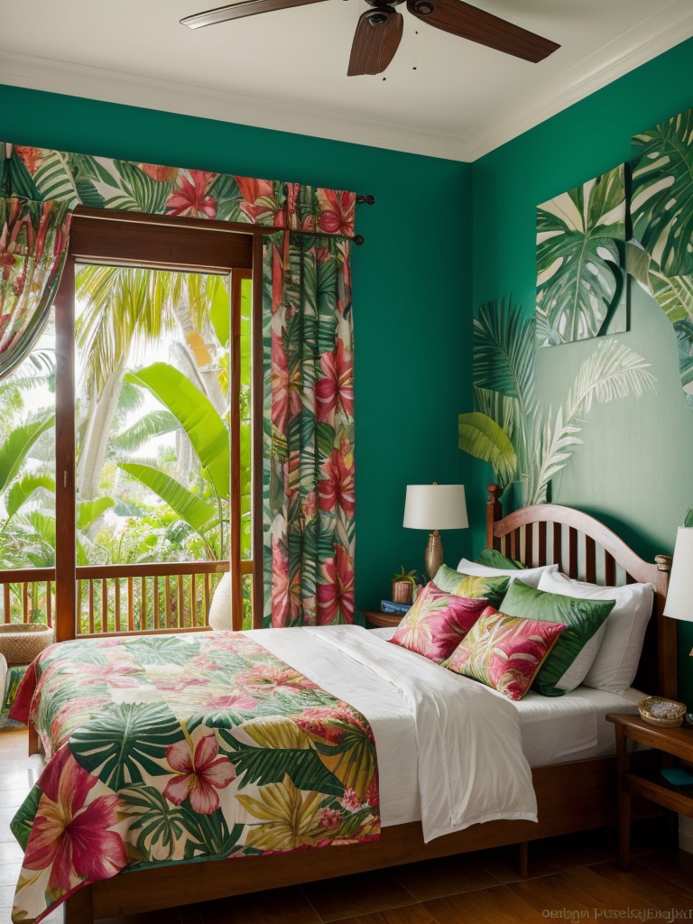 tropical-bedroom-ideas-vibrant-exotic-colors-lush-greenery-floral-prints-refreshing-tropical-getaway