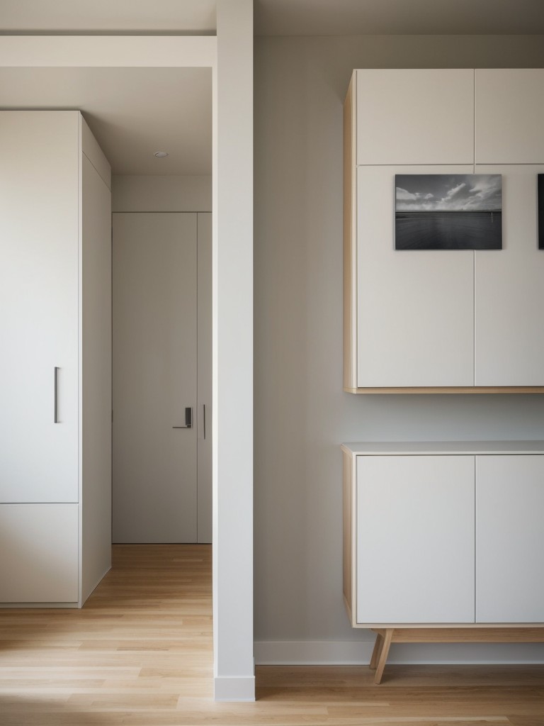 opt-built-storage-solutions-to-maximize-space-keep-room-clutter-free-use-minimalist-wall-art-to-add-touch-personality
