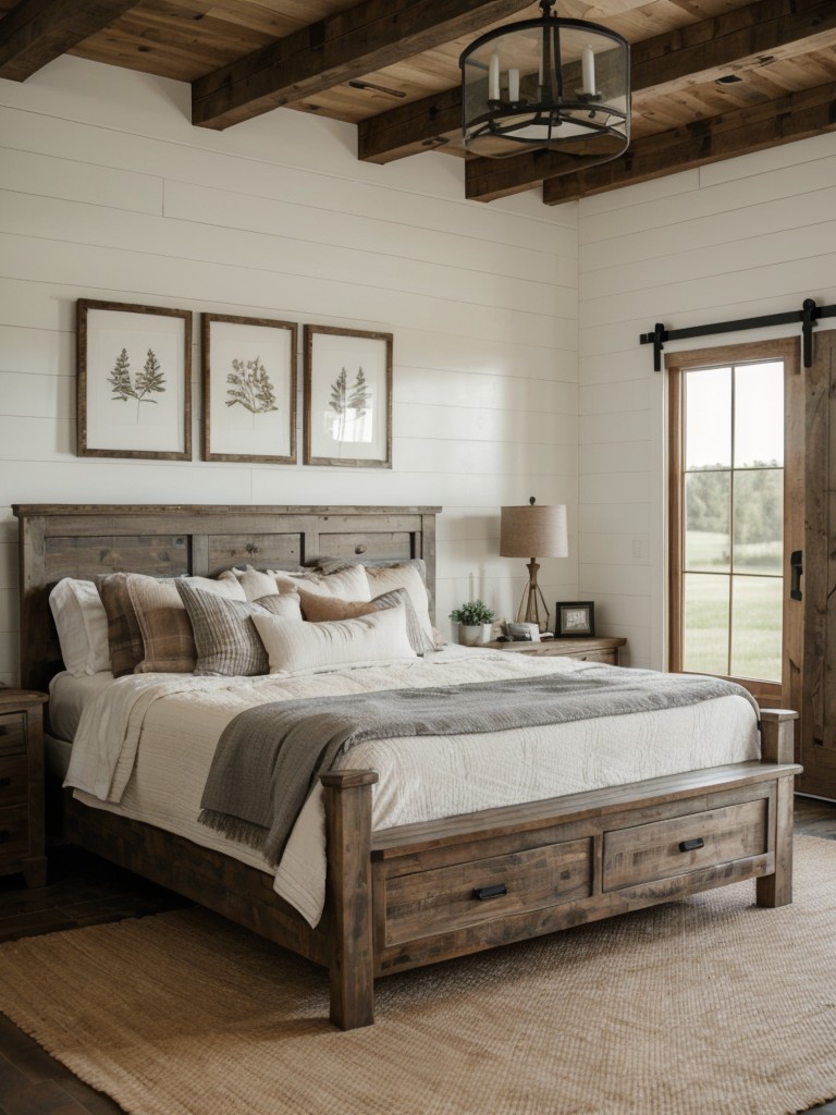farmhouse-style-bedroom-design-distressed-wood-furniture-cozy-textiles-charming-rustic-accents-like-shiplap-walls-barn-doors