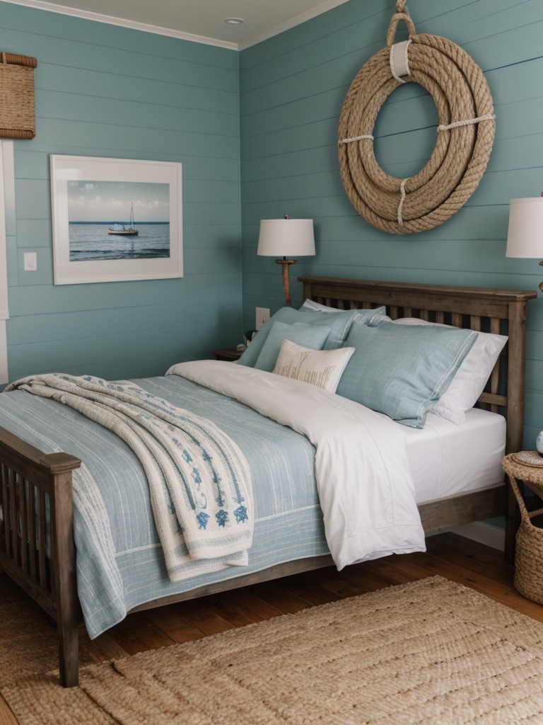 nautical-themed-bedroom-design-coastal-color-palette-nautical-prints-seaside-inspired-decor-like-rope-accents-weathered-driftwood