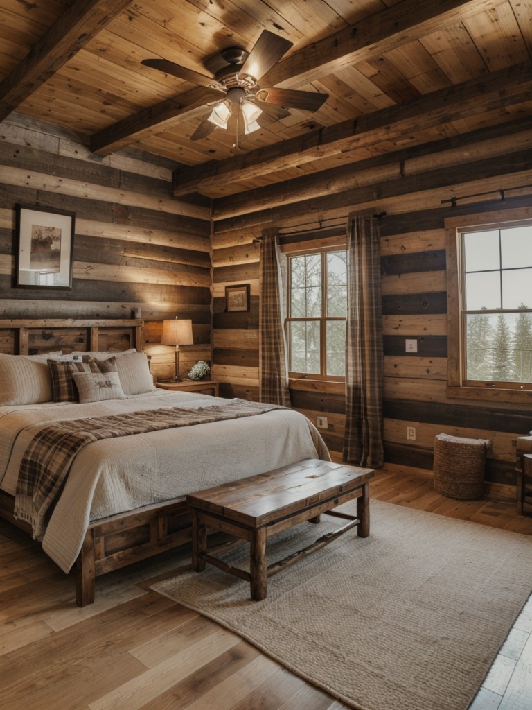 rustic-cabin-inspired-bedroom-design-cozy-plaid-patterns-natural-wood-accents