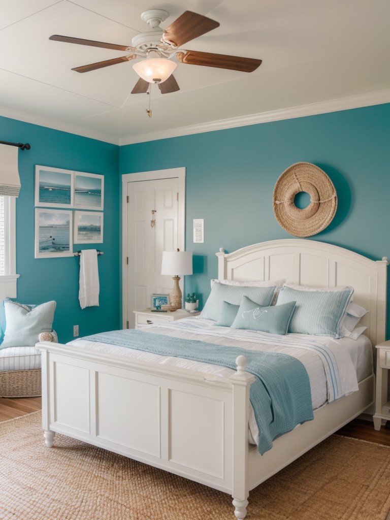 coastal-bedroom-ideas-beachy-color-palette-nautical-accents-such-seashell-decor-rope-detailing-to-create-relaxing-seaside-retreat