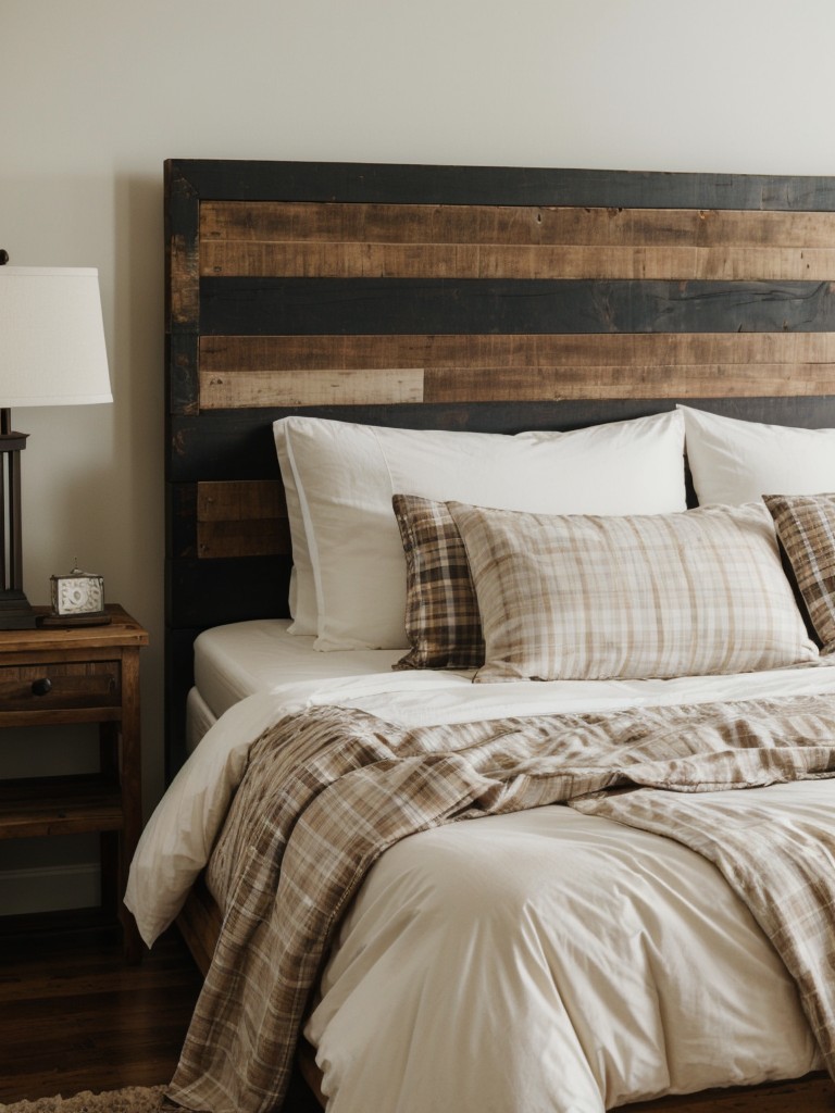 including-reclaimed-wood-headboard-cozy-plaid-duvet-cover