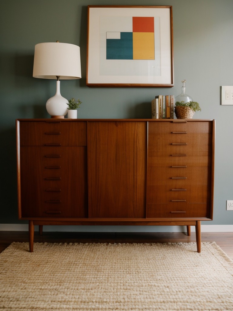 mid-century-modern-bedroom-ideas-retro-vibes-streamlined-furniture-showcasing-teak-wood-dresser-geometric-rug