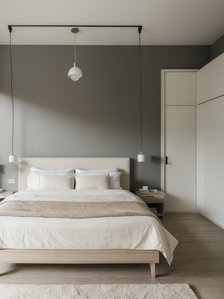 minimalist-bedroom-ideas-sleek-furniture-neutral-color-palette-featuring-platform-bed-simple-pendant-light