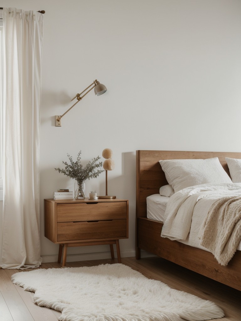 scandinavian-bedroom-ideas-minimalistic-cozy-design-incorporating-sheepskin-rug-wooden-accent-wall